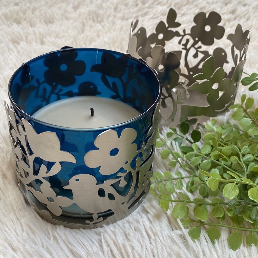 Bath & Body Works Spring Bird Cutout Candle Holders Set 2  💗 Silver
